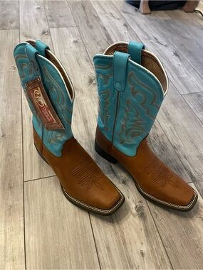 NWT Tony lama Turquoise & Brown women’s Western Cowboy Boots - Ariat-style